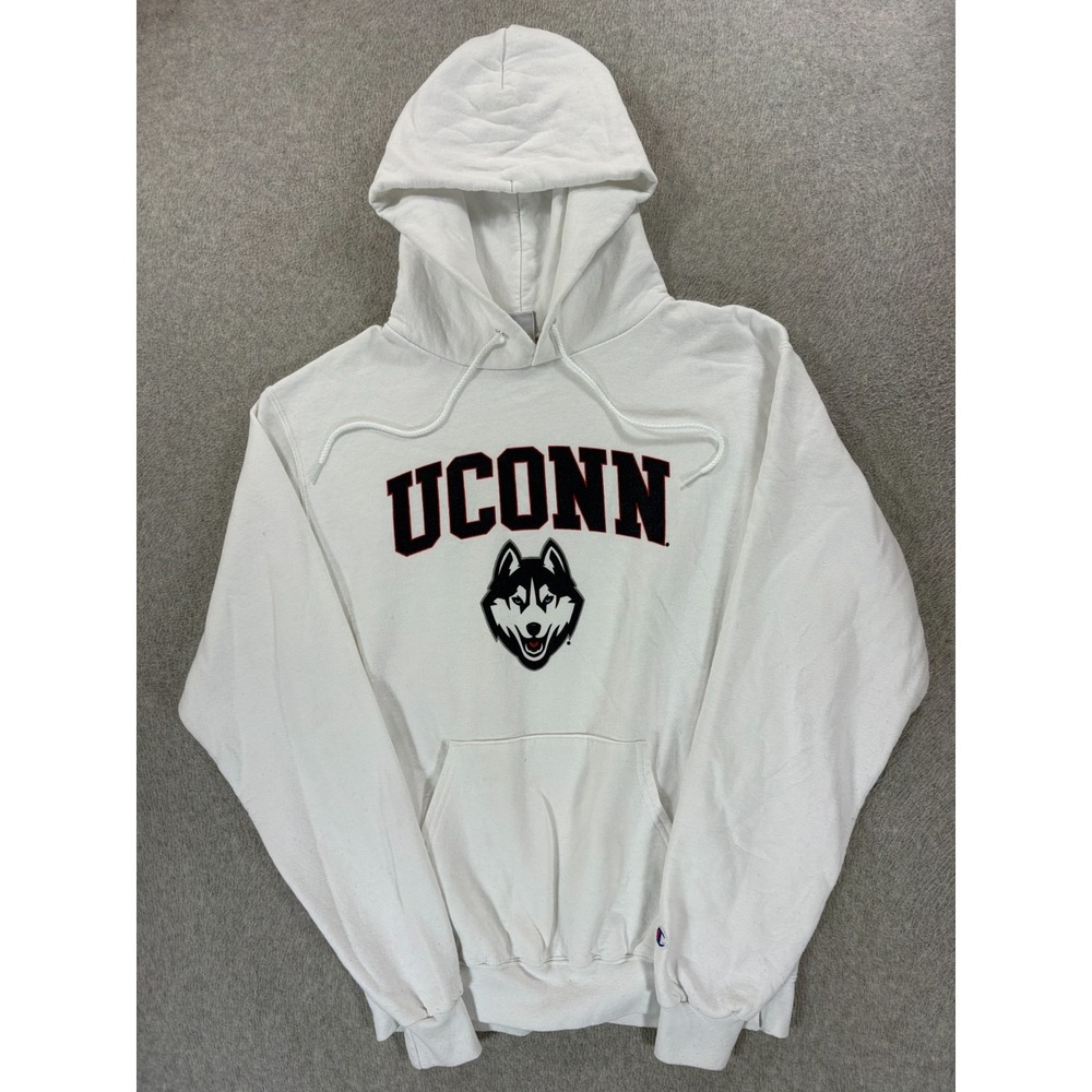 UCONN Huskies Champion Screened Logo Campus Hoodie Sweatshirt (Men's Medium)